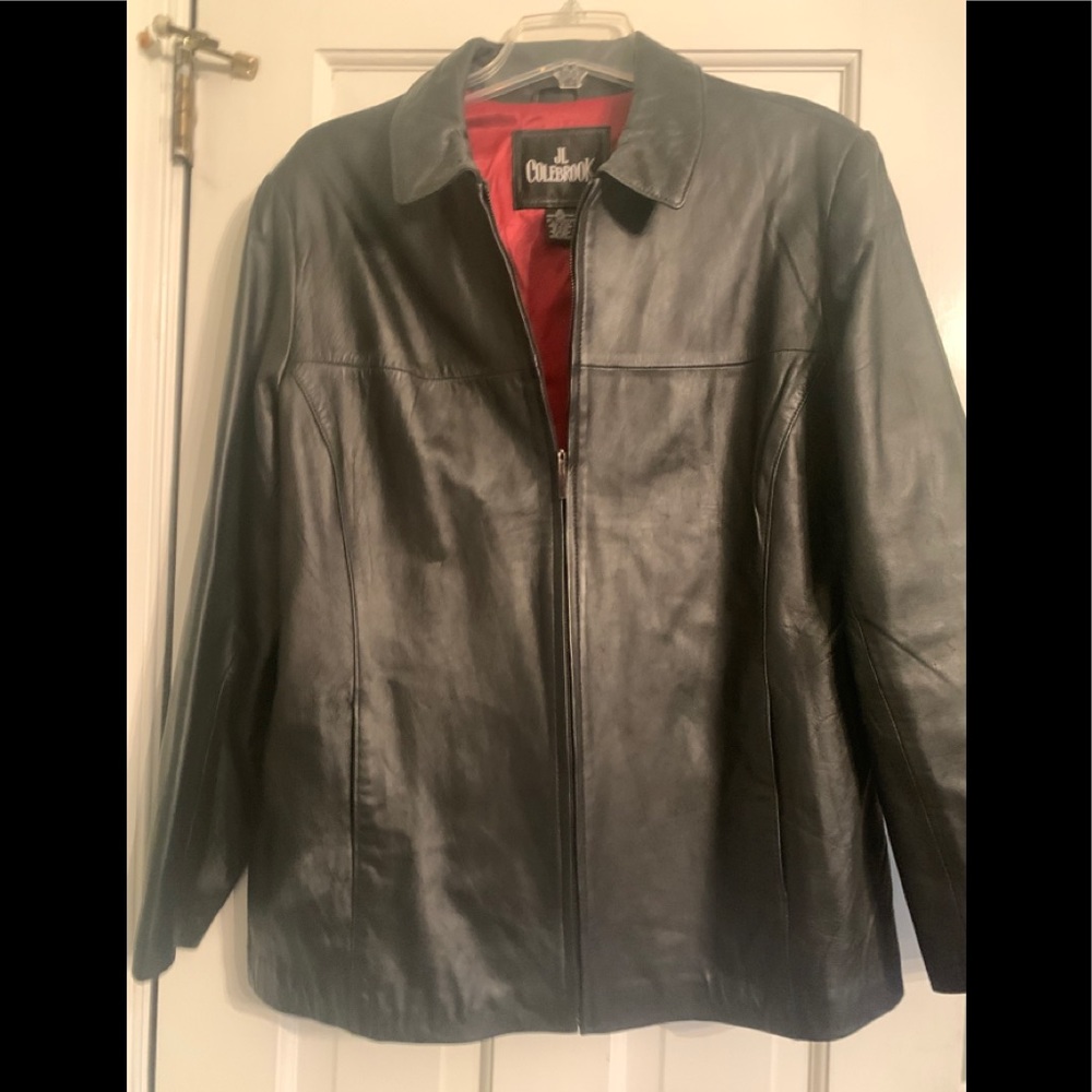 Womens Black Soft Leather jacket size XL